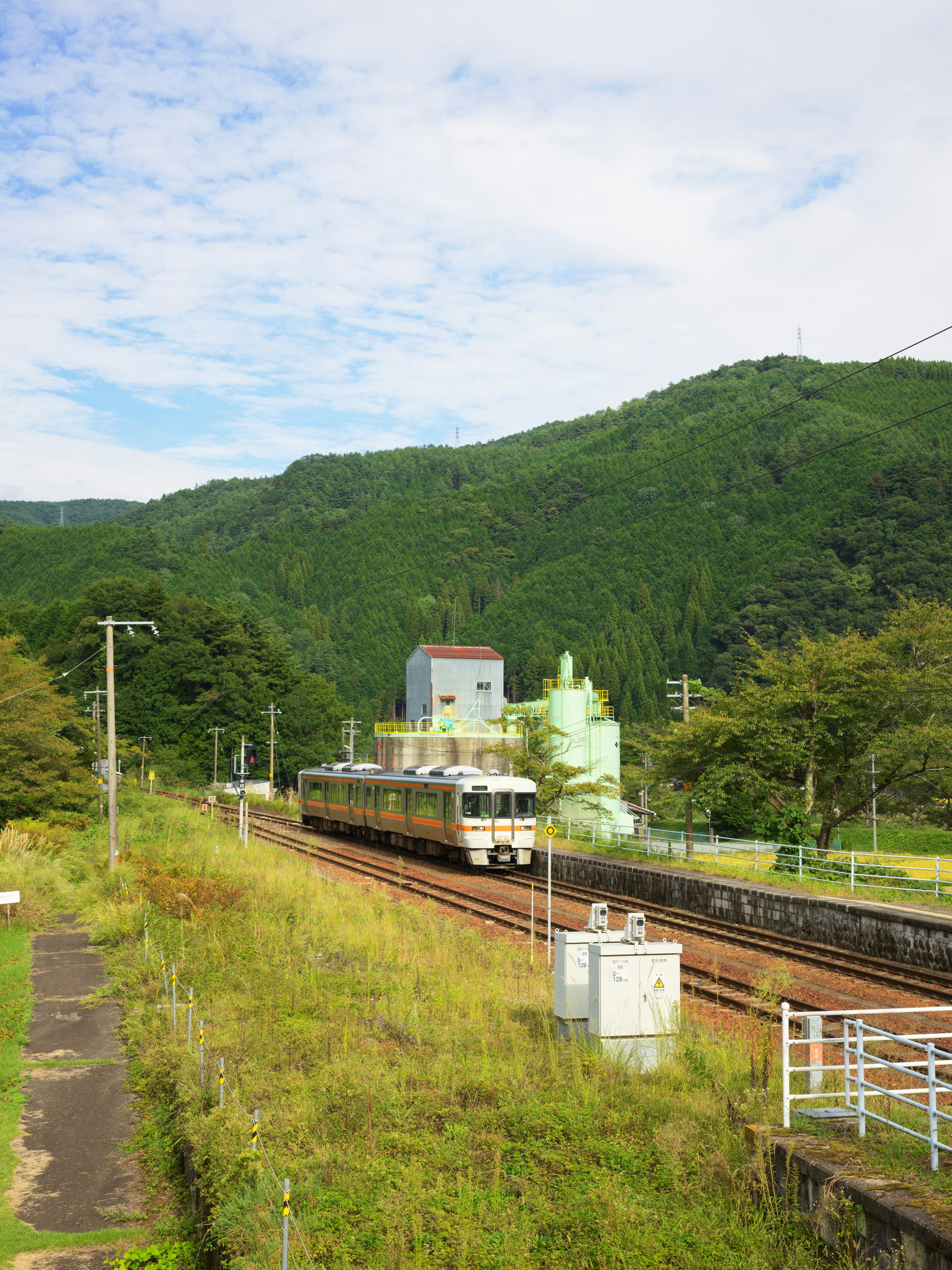 Local train on the line into Aso, Kumamoto